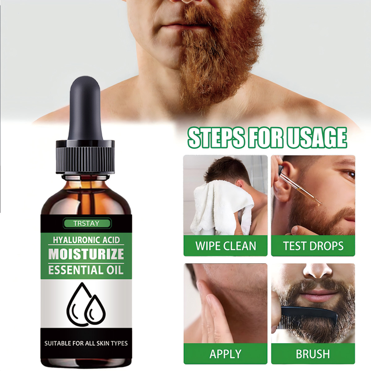 100% natural acelerar o cabelo - Men'S Grooming Facial avaliação e preço