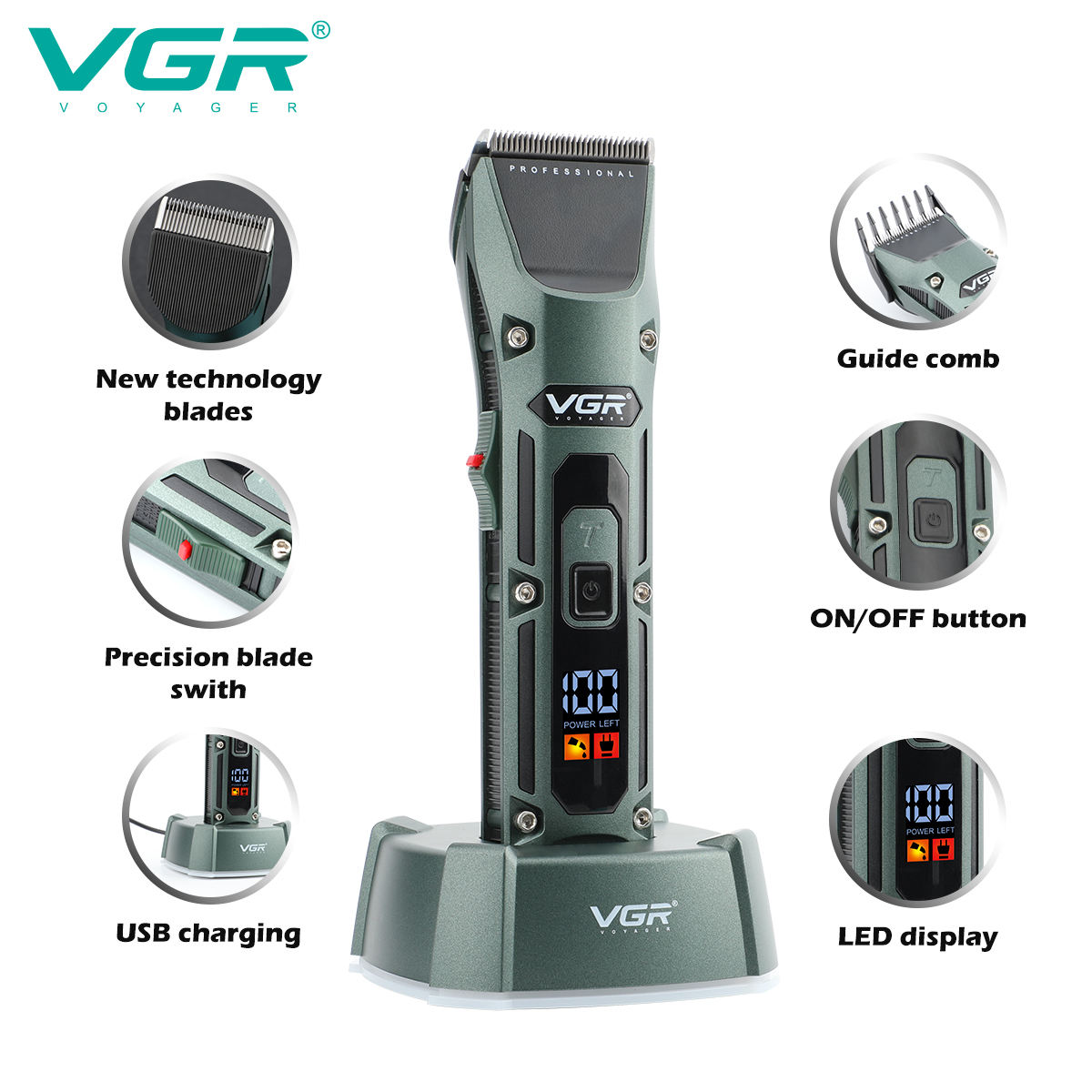 Vgr V-696 novo metal popular s - Electric Shaver Rotary avaliação e preço